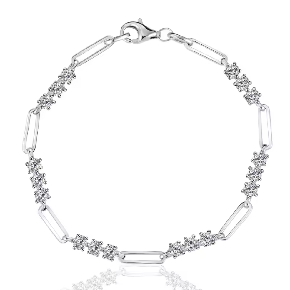 Pavé Accent Paperclip Chain Bracelet